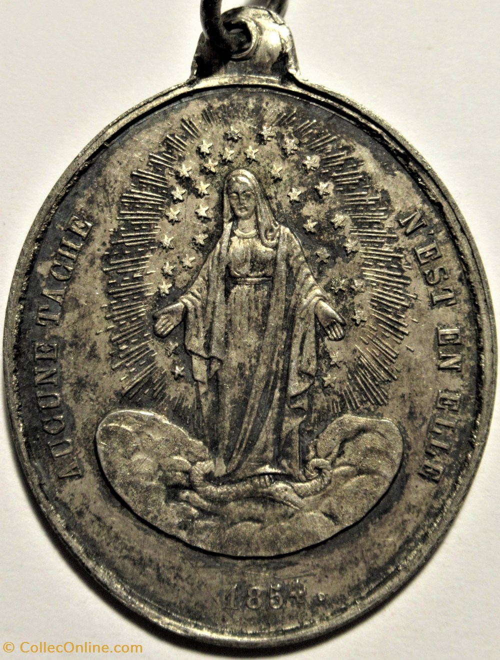 Pape Pie IX - Dogme de l'Immaculée Conception, Médaille 1854 France 3 patrimoine religieux souvenir pape pie ix dogme de immaculee conception medaille 1854 france