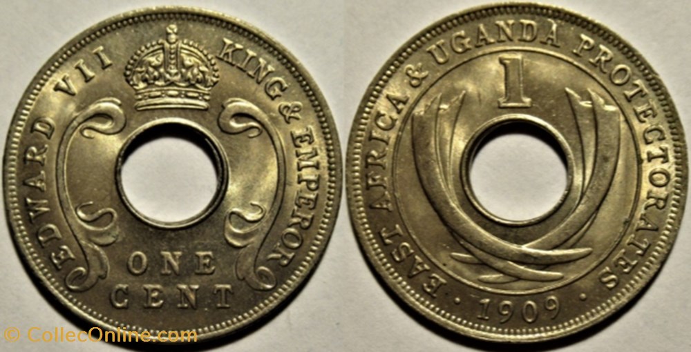 Edward VII - 1 Cent 1909 - British East Africa monnaies monde kenya edward vii 1 cent 1909 british east africa