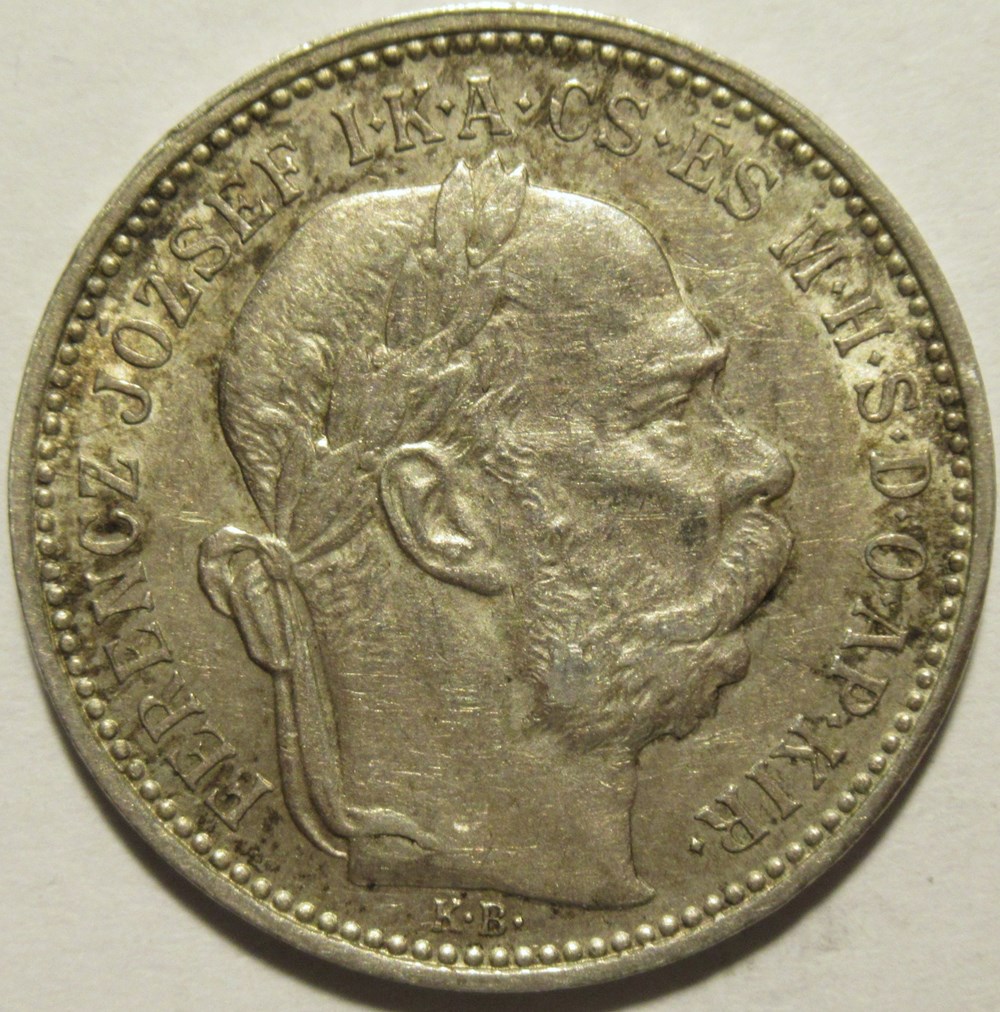 Franz Joseph I - 1 Korona 1895 Kremnica - Kingdom of Hungary monnaies monde hongrie franz joseph i 1 korona 1895 kremnica kingdom of hungary