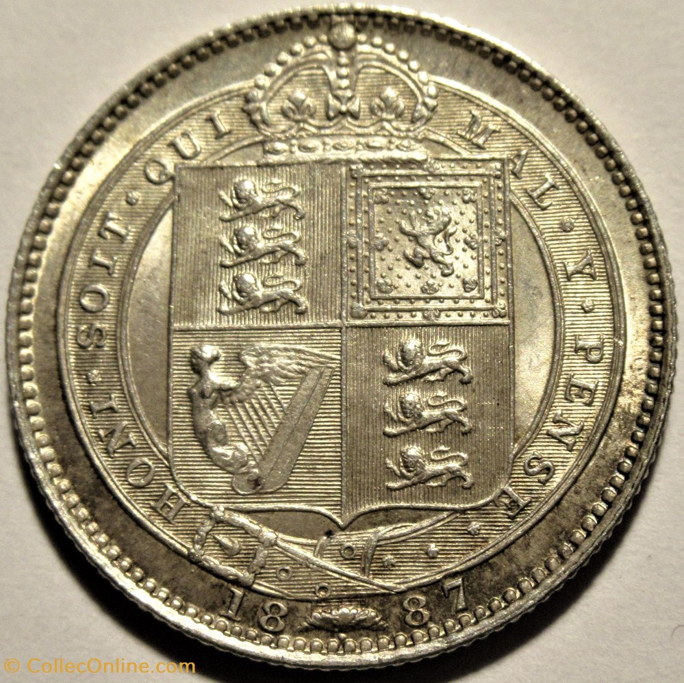 Victoria - Jubilee One Shilling 1887 - Kingdom of Great Britain (ex.3) 3 monnaies monde royaume uni victoria jubilee one shilling 1887 kingdom of great britain ex 3