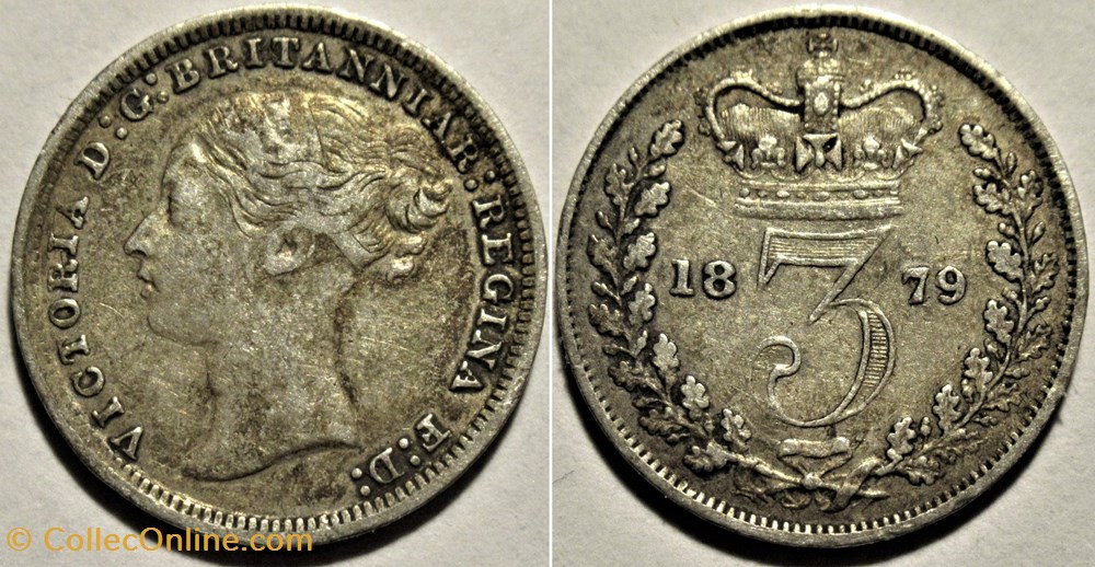 Victoria - 3 Pence 1879 - Kingdom of Great Britain monnaies monde royaume uni victoria 3 pence 1879 kingdom of great britain
