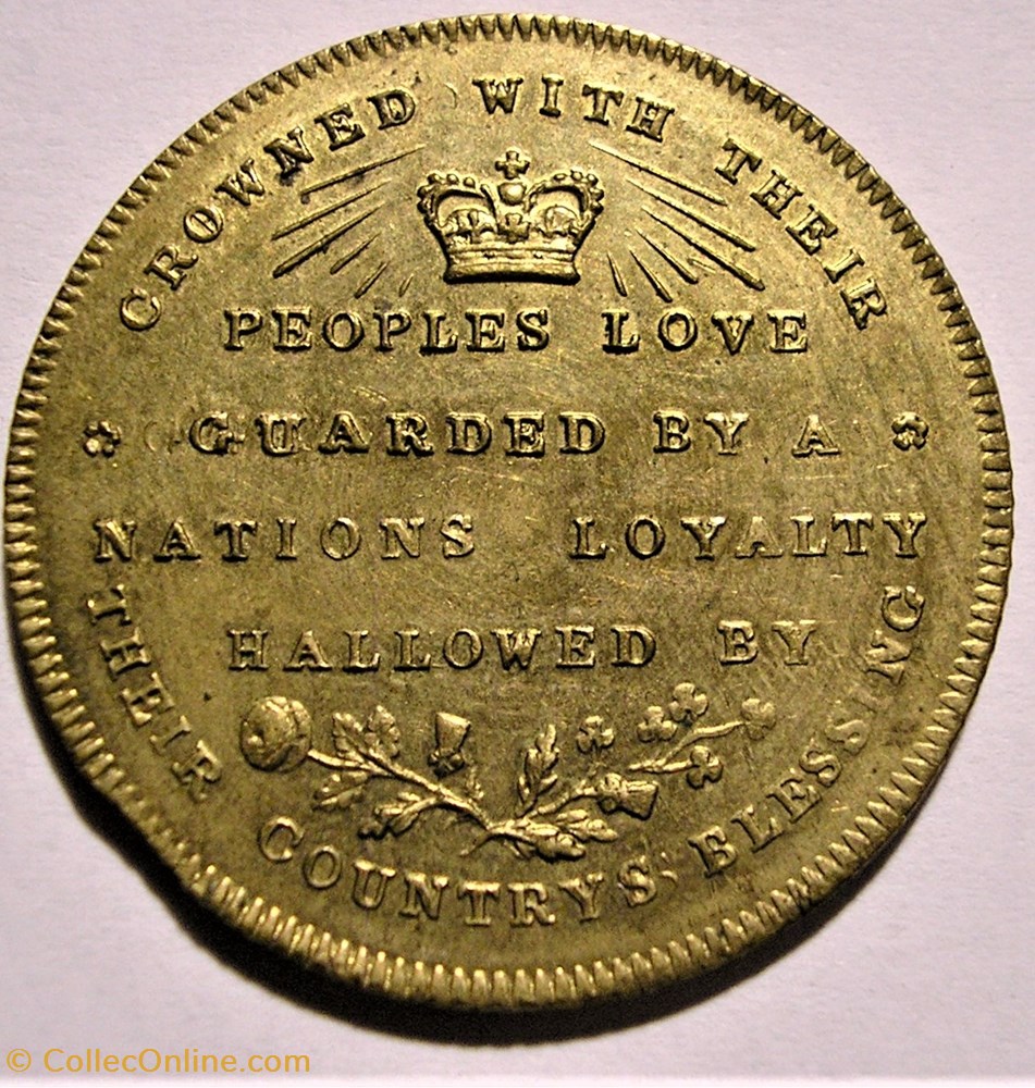 William IV & Adelaide - 1831 Coronation Token, Great Britain 3 monnaie jeton mereaux william iv adelaide 1831 coronation token great britain