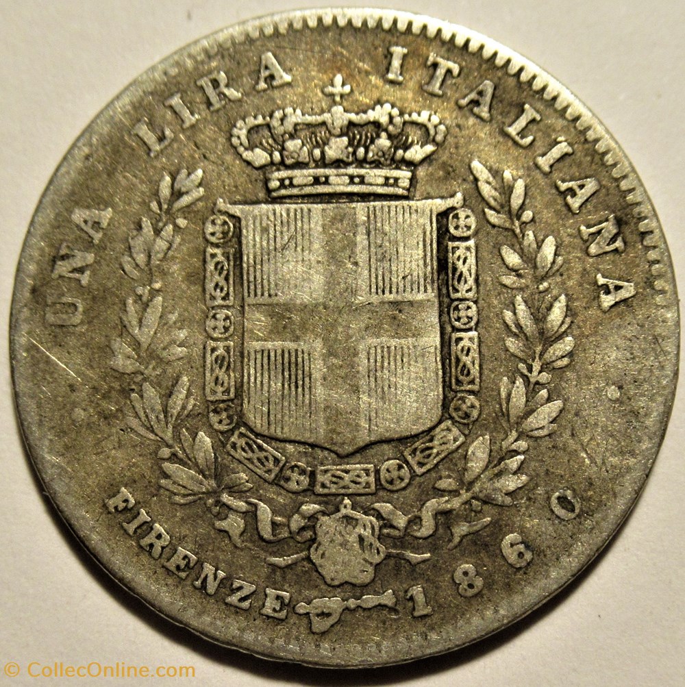 monnaies monde italie 1860 59 province unite del centro italia una lira firenze vittorio emanuele ii