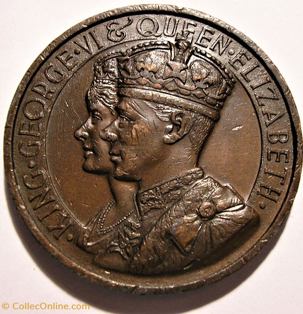 George VI & Elizabeth - 1937 Coronation Medal, Britannia - UK (ex.2) 2 medaille royaume uni george vi elizabeth 1937 coronation medal britannia uk ex 2