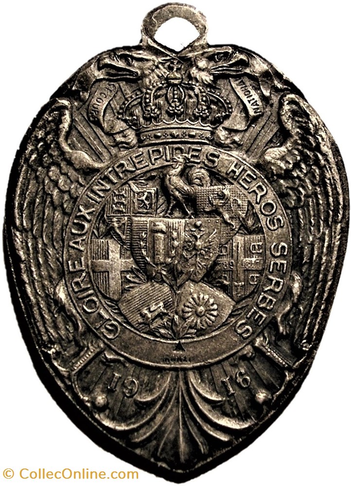 militaria medailles insignes pierre ier alexandre de serbie medaille 1916 journee serbe