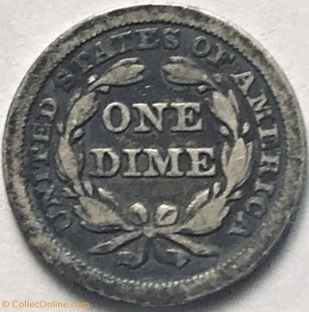 monnaie monde etat uni 1845 dime high date repunched ex 2