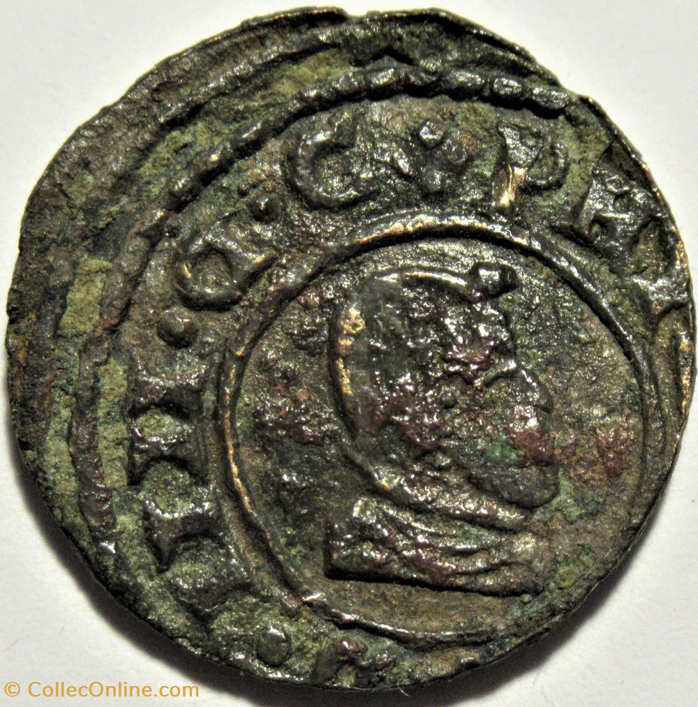 1663 - 4 Maravedis - Felipe IV de España - Off-Center 2 monnaies europe medievale royaume espagne 1663 4 maravedis felipe iv de espana off center