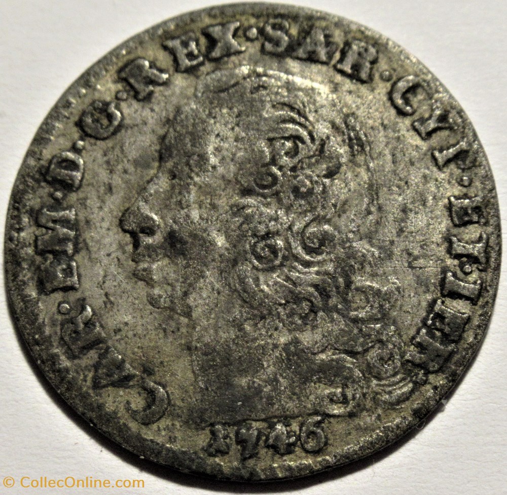 1746 Regno di Sardegna - 5 Soldi - Carlo Emanuele III monnaies monde italie 1746 regno di sardegna 5 soldi carlo emanuele iii