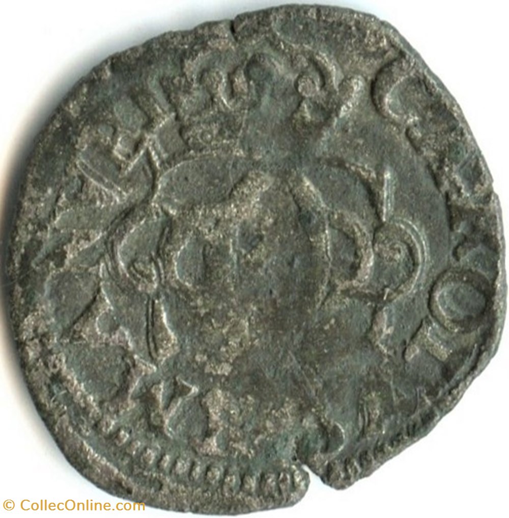 1642 Duché de Savoie, 1/2 Soldo - Carlo Emanuele II monnaies europe medievale france feodales 1642 duche de savoie 1 2 soldo carlo emanuele ii