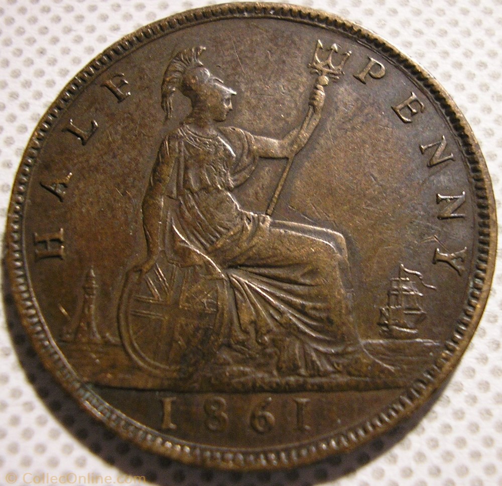 Victoria - Half Penny 1861 - Great Britain 2 monnaie monde royaume uni victoria half penny 1861 great britain