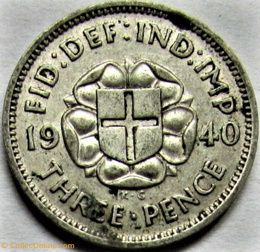George VI - 3 Pence 1940 - Great Britain 3 monnaies monde royaume uni george vi 3 pence 1940 great britain