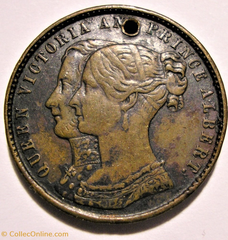 Queen Victoria & Albert - Token, Opened of the Royal Exchange of London, GB 2 monnaies paranumismatique jetons poids queen victoria albert token opened of the royal exchange of london gb