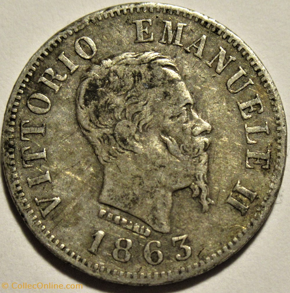 monnaies monde 1863 royaume italie 50 centesimi milano vittorio emanuele ii ex 2