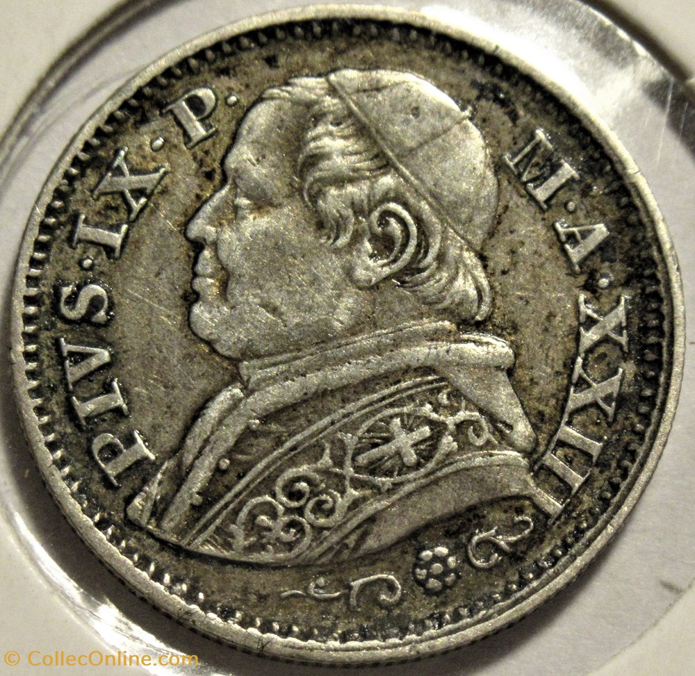 Pio IX, Pope - 10 Soldi 1868, Anno XXIII - Vaticano 2 monnaies monde pio ix pope 10 soldi 1868 anno xxiii vaticano