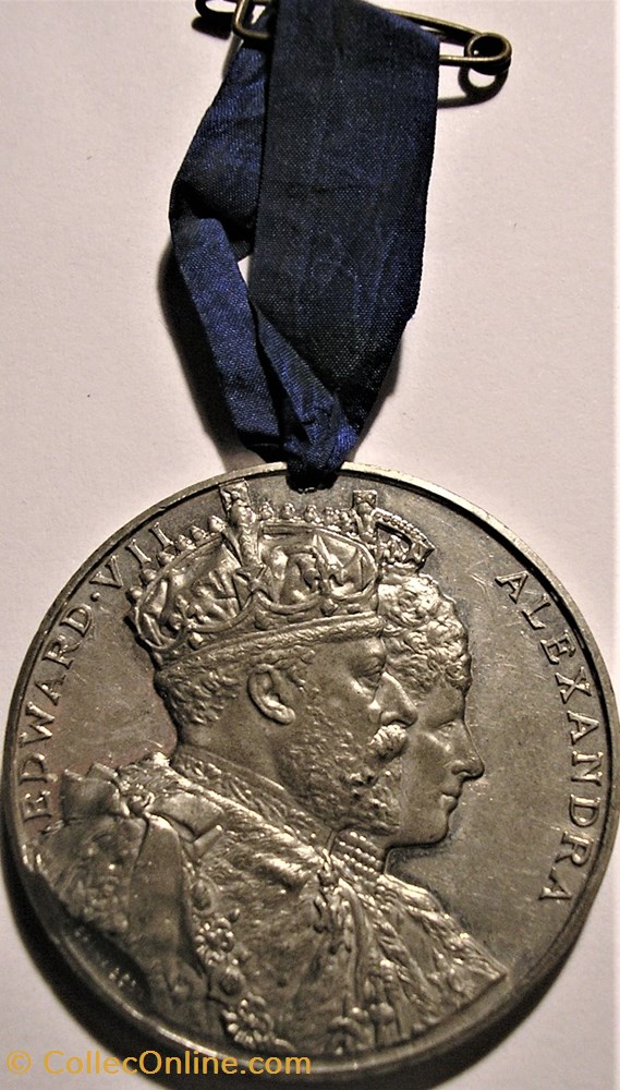 Edward VII & Alexandra - 1902 Coronation Day, Sheffield Medal, England 4 medaille royaume uni edward vii alexandra 1902 coronation day sheffield medal england