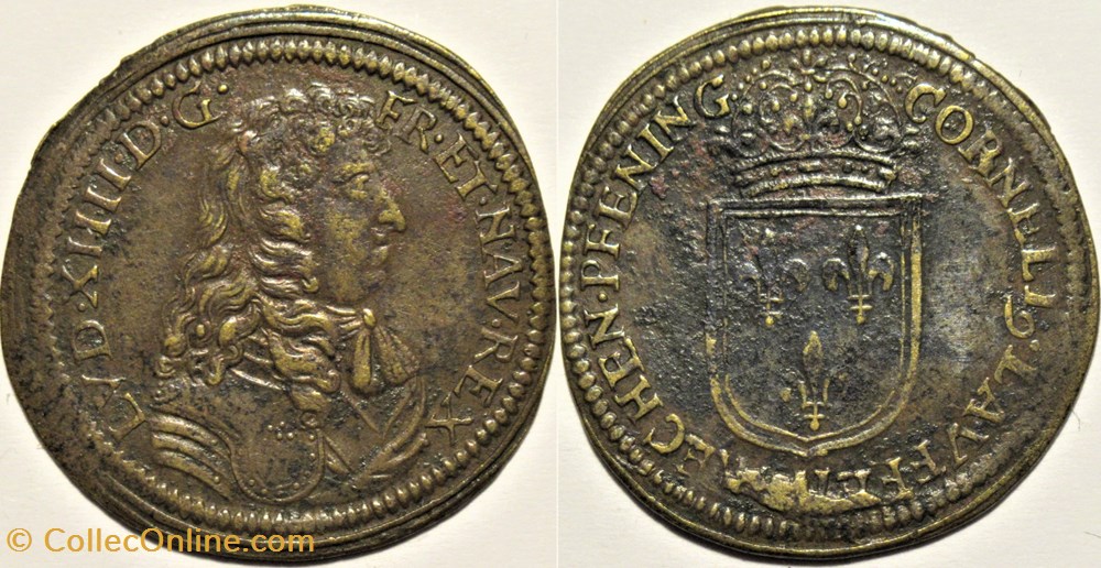 Louis XIV - c.1680', Rechenpfennig par Cornelius Lauffer monnaies paranumismatique jetons poids louis xiv c 1680 rechenpfennig par cornelius lauffer