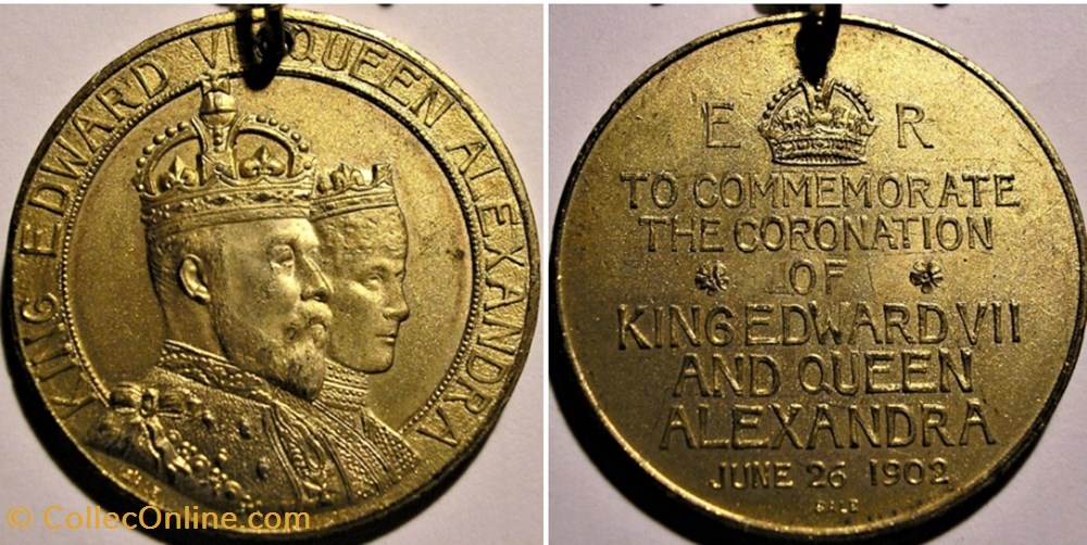 Edward VII & Alexandra - 1902 Coronation Medal - UK medaille royaume uni edward vii alexandra 1902 coronation medal uk
