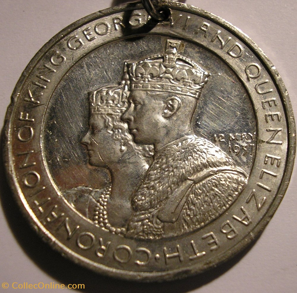George VI & Elizabeth - 1937 Coronation at Westminster Abbey Medal - UK (ex.2) 2 medaille royaume uni george vi elizabeth 1937 coronation at westminster abbey medal uk ex 2