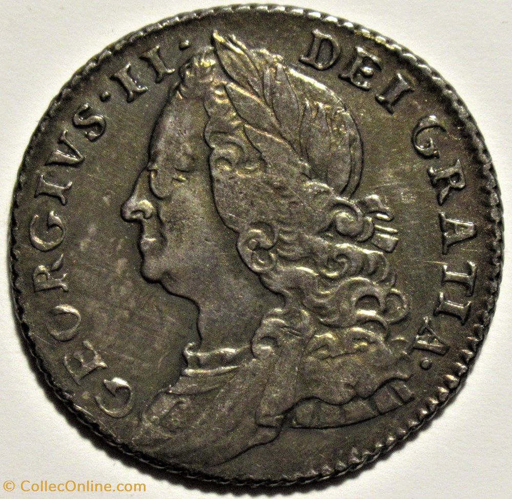 George II - 6 Pence 1757 Great Britain 2 monnaies europe medievale royaume d angleterre george ii 6 pence 1757 great britain
