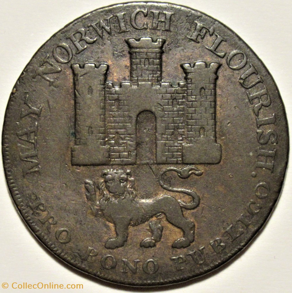 1792 HalfPenny, Bolingbroke's Token - Norwich, England monnaies monde royaume uni 1792 halfpenny bolingbroke s token norwich england