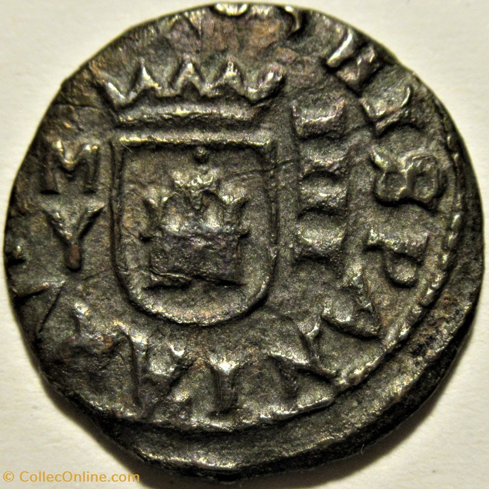1664 Madrid - 4 Maravedis - Felipe IV de España 3 monnaies europe medievale royaume espagne 1664 madrid 4 maravedis felipe iv de espana