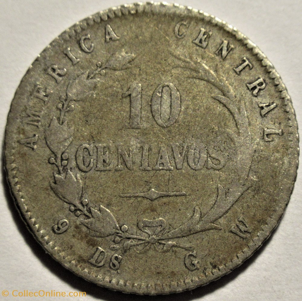 Costa Rica - 10 Centavos 1887 monnaies monde costa rica 10 centavos 1887