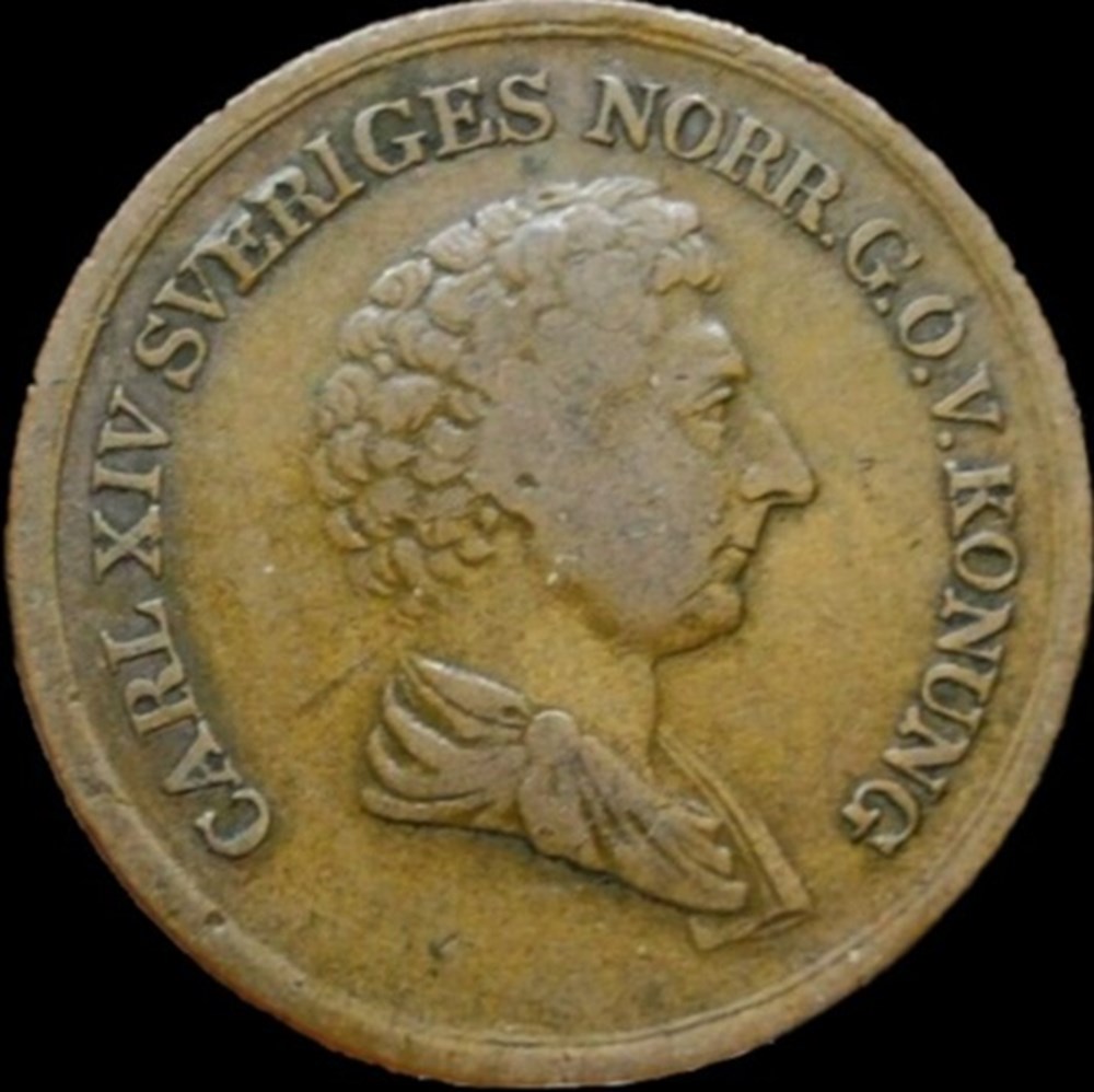 Sweden - Karl XIV Johan - 2/3 Skilling Banco 1839 monnaies monde suede sweden karl xiv johan 2 3 skilling banco 1839