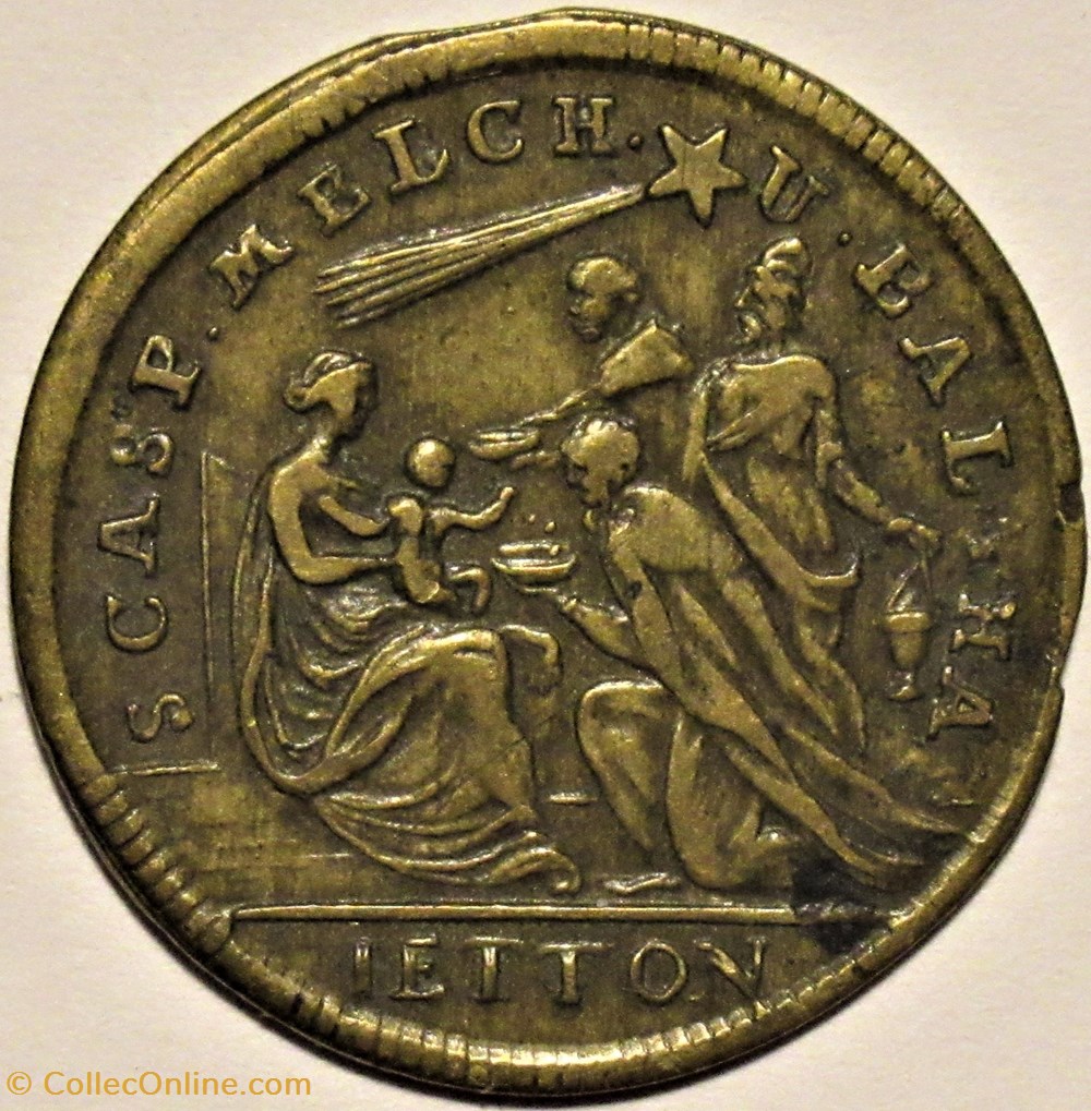 monnaies paranumismatique jetons poids adoration of the three kings nuremberg token 1700 by albrecht hoger
