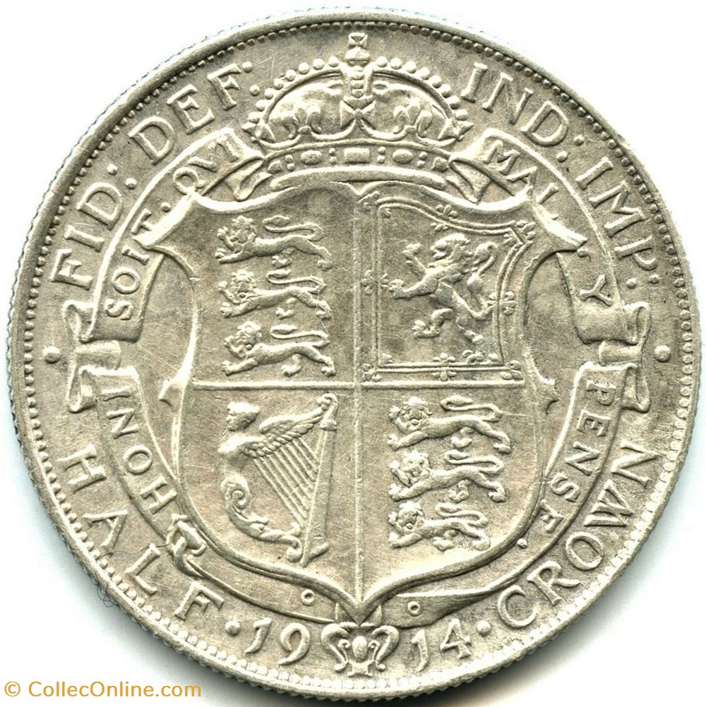 George V - Half Crown 1914 - Great Britain (2) 3 monnaies monde royaume uni george v half crown 1914 great britain 2