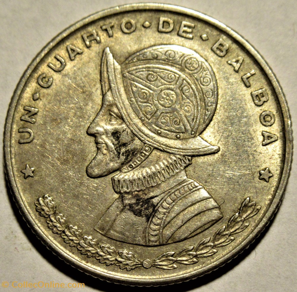 Panama - ¼ Balboa 1961 2 monnaies monde panama balboa 1961