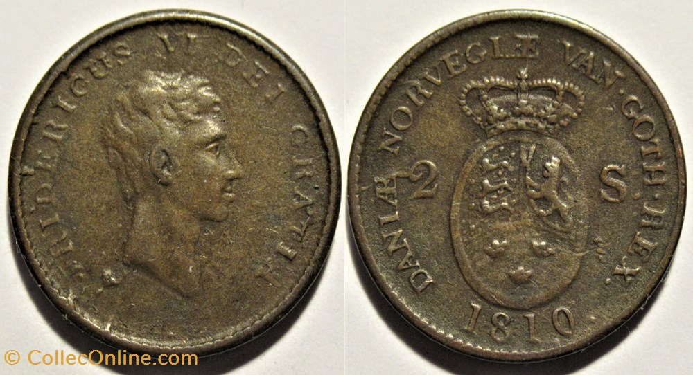Frederik VI Denmark - 2 Skilling 1810 - Filling monnaies monde danemark frederik vi denmark 2 skilling 1810 filling
