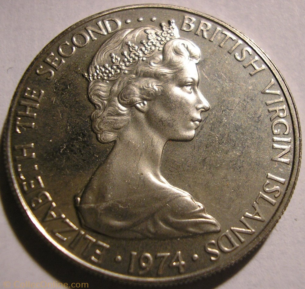 monnaie monde ile vierge britannique elizabeth ii 25 cents 1974 virgin islands
