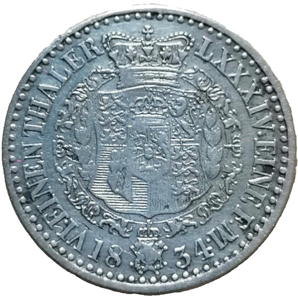 monnaies monde allemagne william iv 1 6 thaler 1834 kingdom of hannover