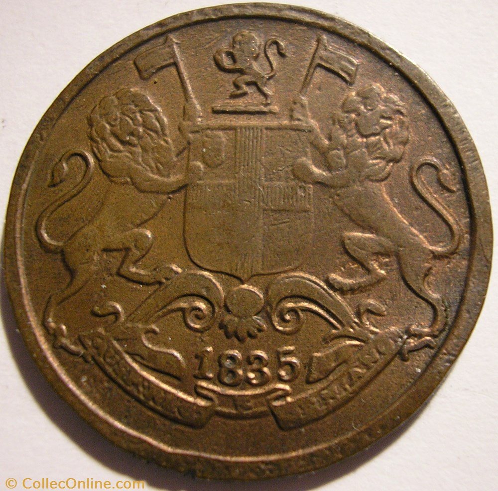 King William IV - One Quarter Anna 1835 Calcutta monnaie monde inde king william iv one quarter anna 1835 calcutta