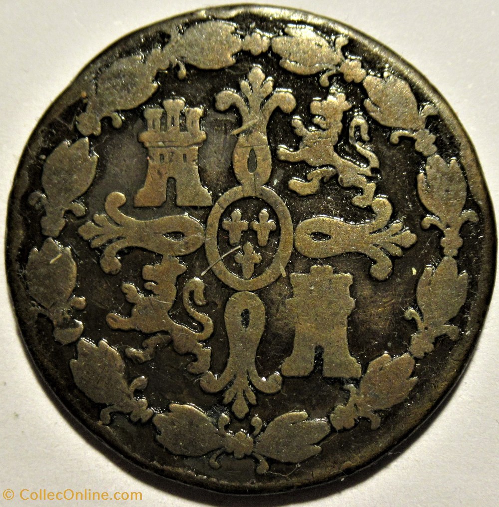 1785 - 8 Maravedis Segovia - Carlos III de España 3 monnaies europe medievale royaume espagne 1785 8 maravedis segovia carlos iii de espana