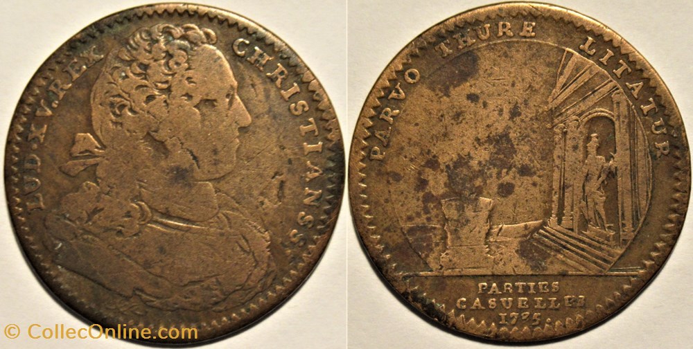 Louis XV - 1735, Jeton des parties et revenus casuels monnaies paranumismatique jetons poids louis xv 1735 jeton des parties et revenus casuels