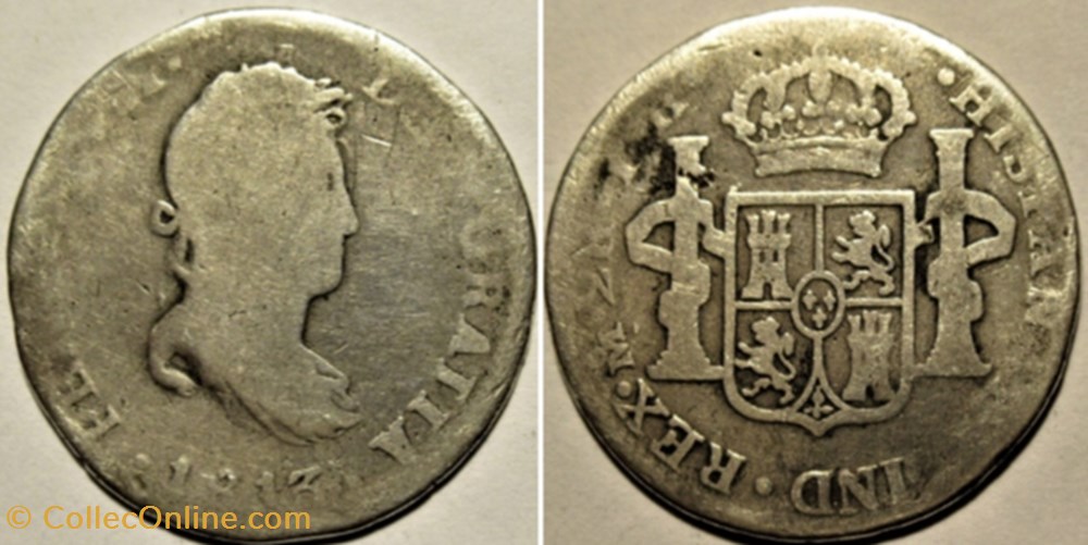 monnaies monde mexique 1813 mexico 2 reales fernando vii de espana