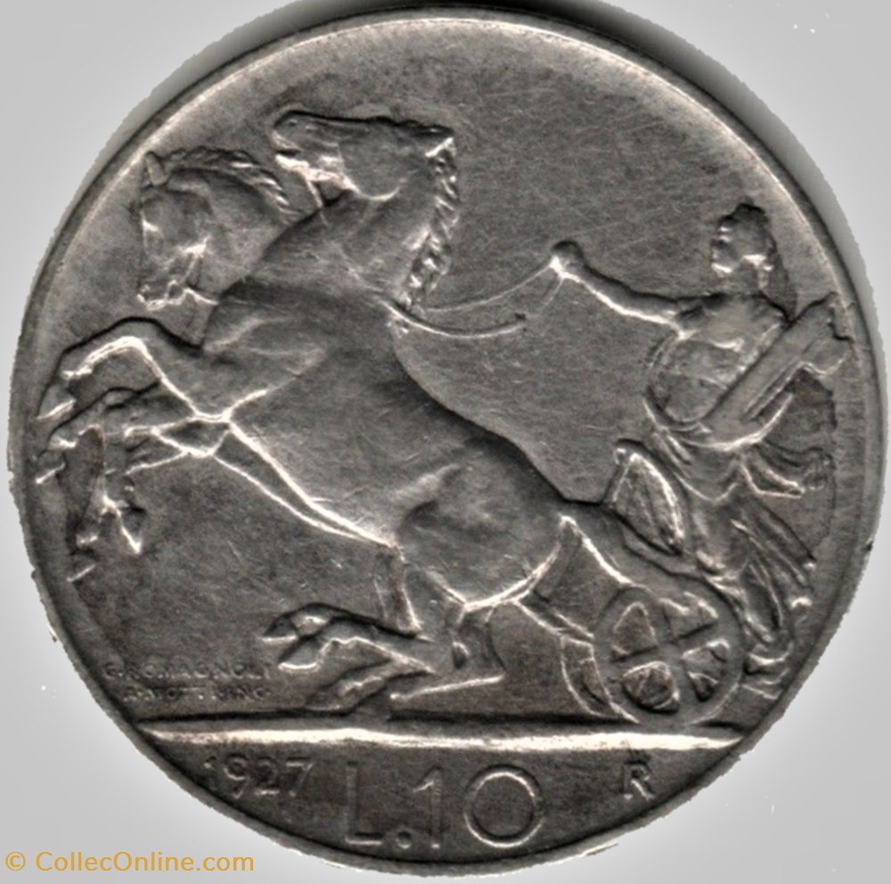 1927 Royaume d'Italie, 10 Lire, Roma - Vittorio Emanuele III (ex.2) 3 monnaies monde 1927 royaume italie 10 lire roma vittorio emanuele iii ex 2