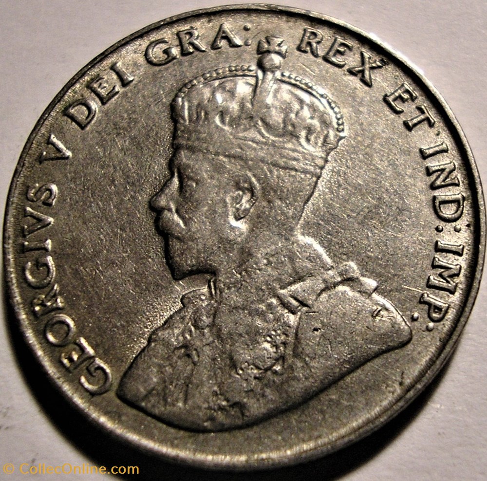 George V - 5 Cents 1922 (ex.2) monnaie monde canadum george v 5 cents 1922 ex 2