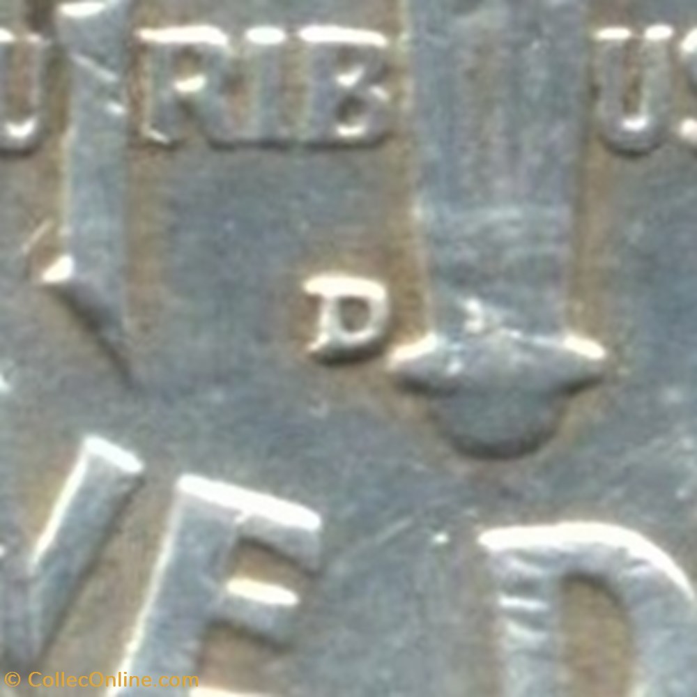 1951 Denver Dime - Repunched Mintmark 3 monnaies monde etats unis 1951 denver dime repunched mintmark