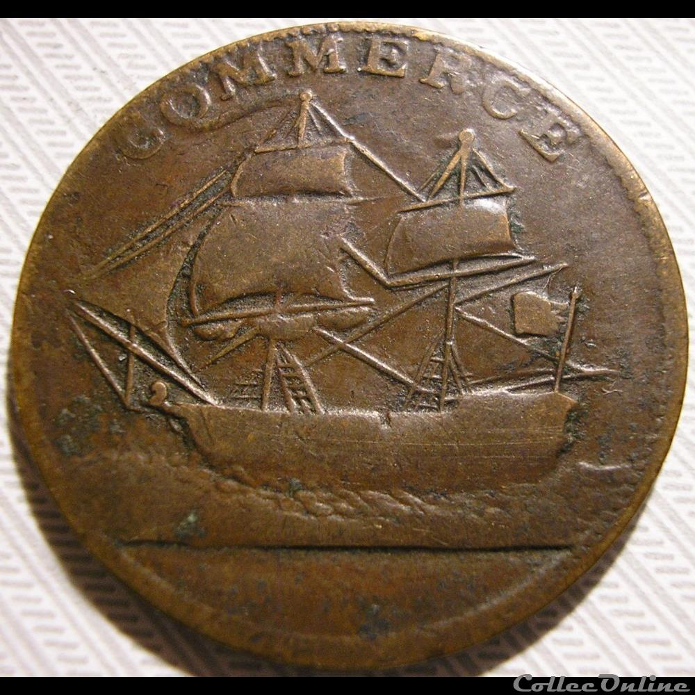 1781 HalfPenny, Commerce - North America Token 2 monnaie monde etat uni 1781 halfpenny commerce north america token