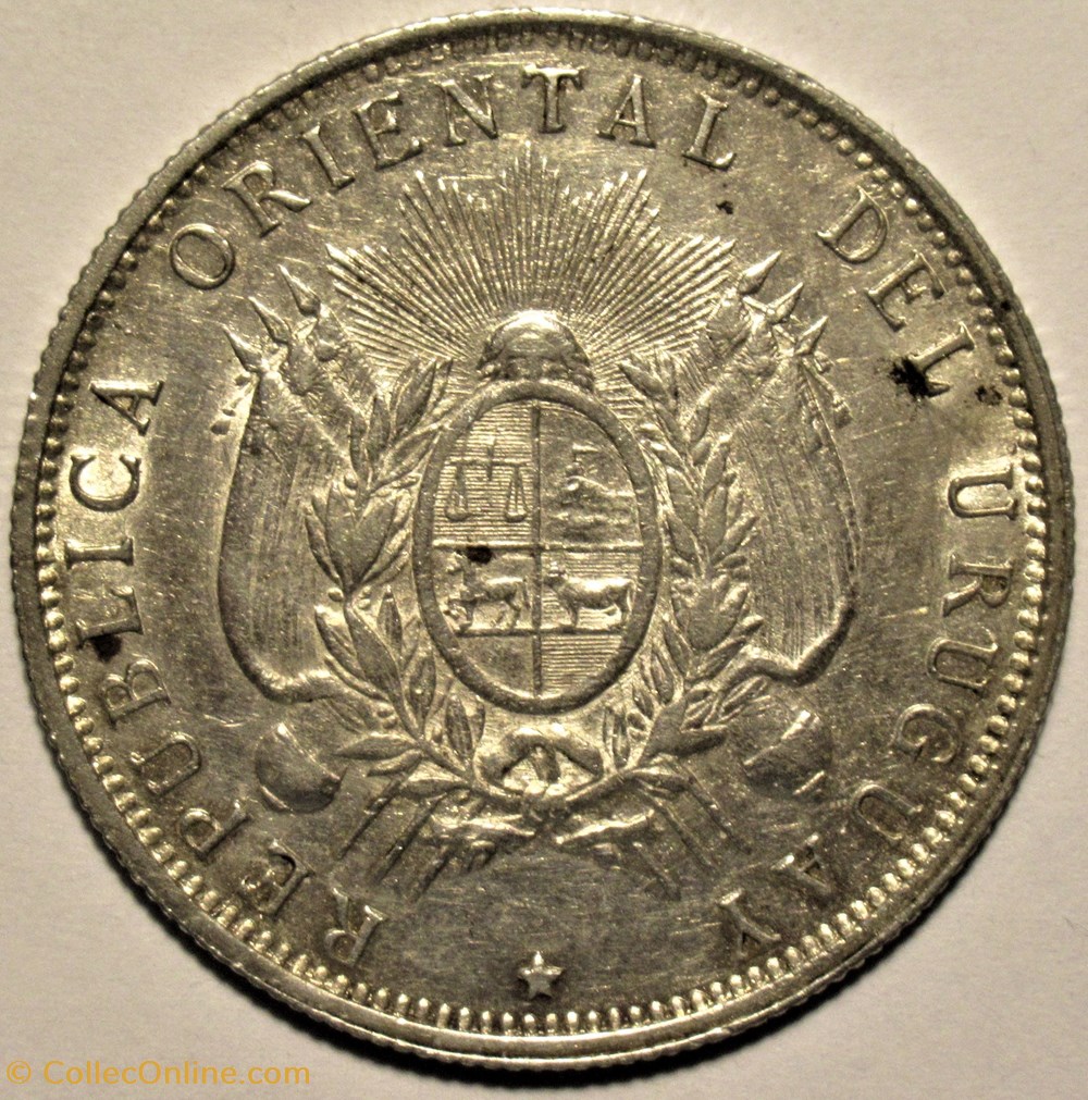 Uruguay - 50 Centésimos 1894 Santiago monnaies monde uruguay 50 centesimos 1894 santiago