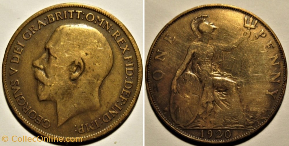 George V - One Penny 1920 - Great Britain monnaies monde royaume uni george v one penny 1920 great britain