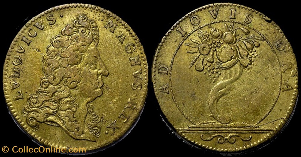 Louis XIV - c.1700 Jeton, mesures de sécurité publiques monnaies paranumismatique jetons poids louis xiv c 1700 jeton mesures de securite publiques
