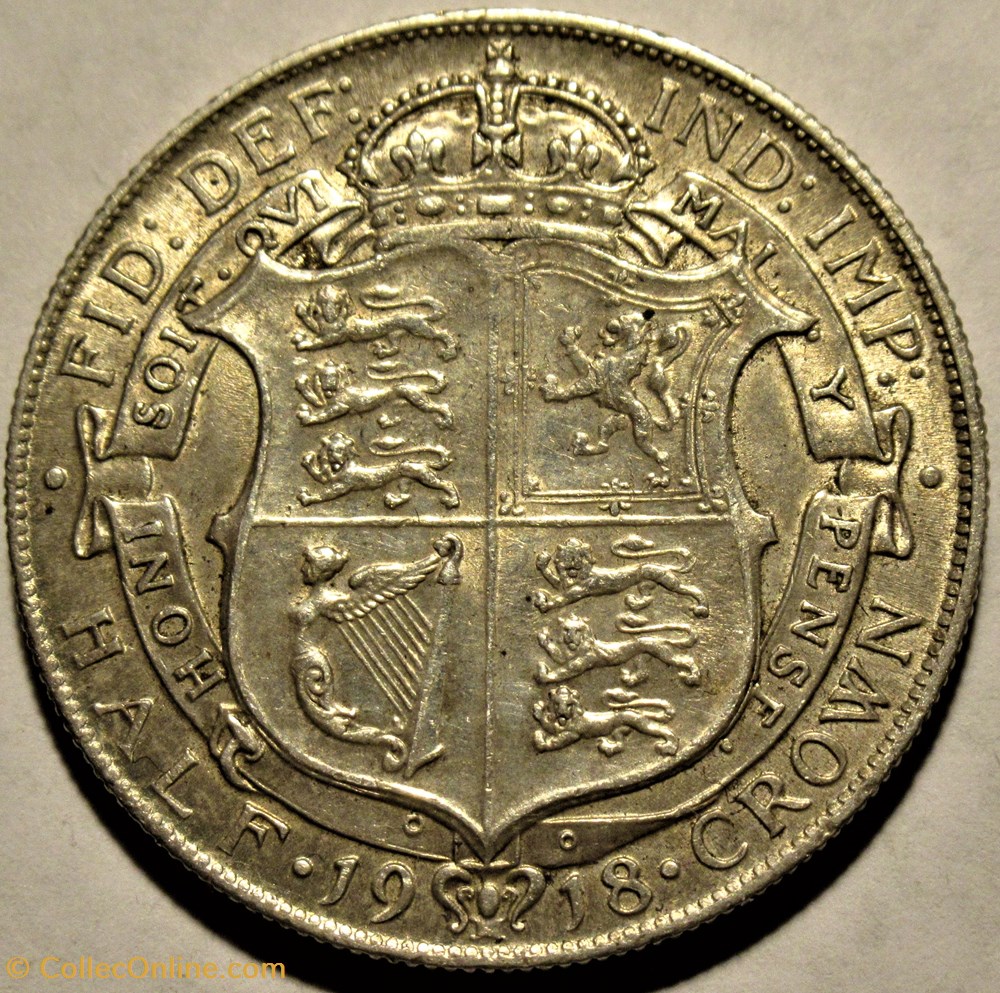 George V - Half Crown 1918 - Great Britain (2) 3 monnaies monde royaume uni george v half crown 1918 great britain 2