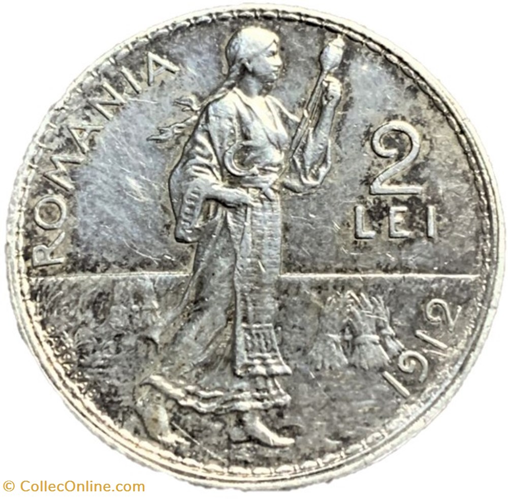 Carol I of Romania - 2 Lei 1912 3 monnaies monde roumanie carol i of romania 2 lei 1912