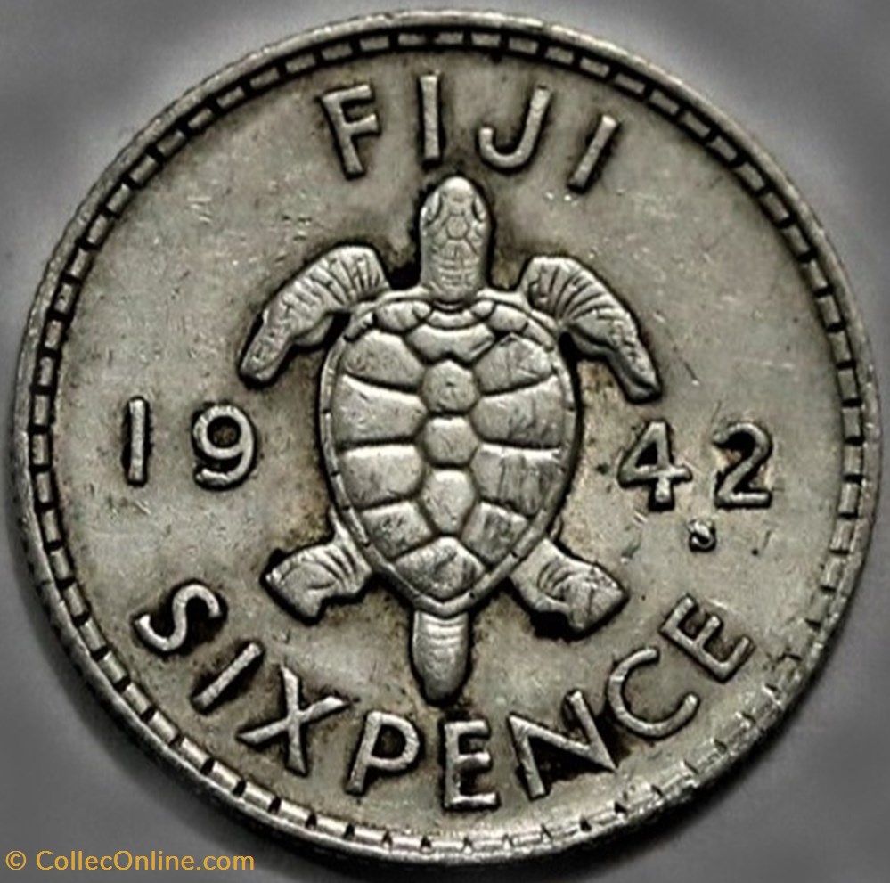 George VI - Six Pence 1942 - Fiji 3 monnaies monde iles fidji george vi six pence 1942 fiji