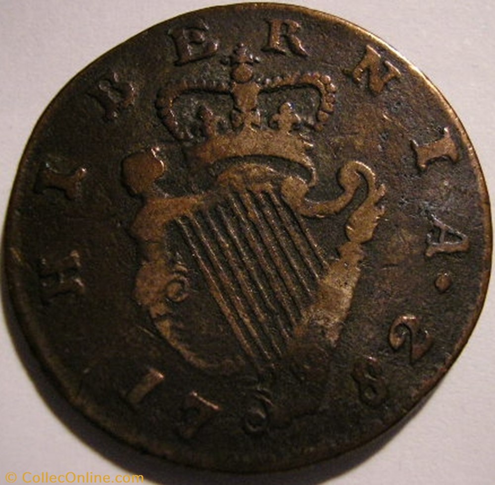 monnaies monde irlande 1782 half penny no regal hibernia george iii of great britain ex 2
