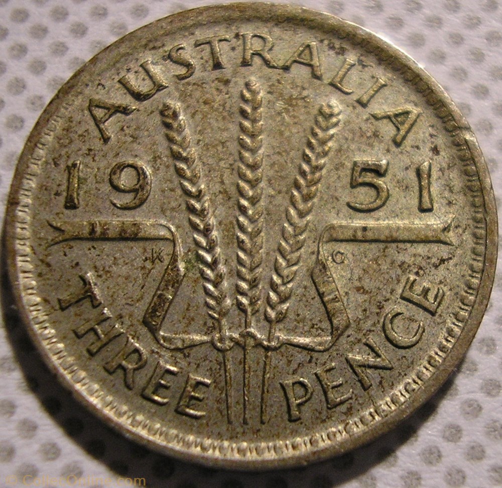 George VI - 3 Pence 1951 - Australia monnaies monde australie george vi 3 pence 1951 australia