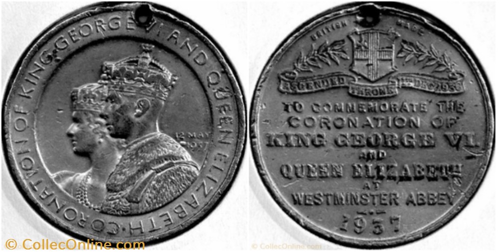 medaille royaume uni george vi elizabeth 1937 coronation at westminster abbey uk